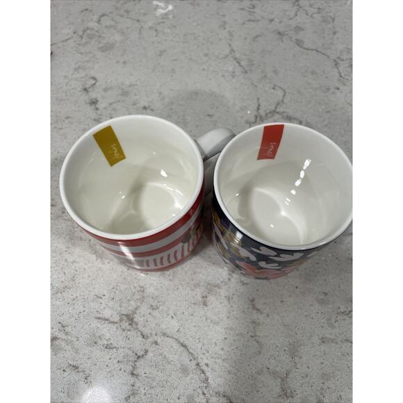 Set 2 Stackable JOULES 10oz Mugs Bone China Dachshund Dog + Floral Boxed Gift - Picture 6 of 11